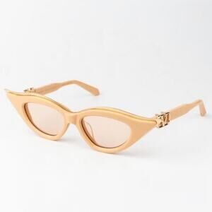 New! Valentino VLS 114C Stylish Beige Sunglasses, Authentic